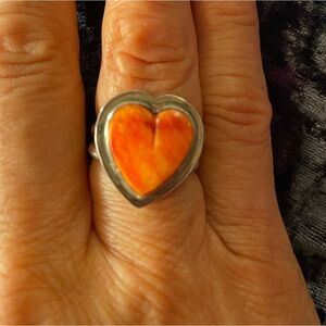 Don Lucas Orange spiny heart ring 6.5